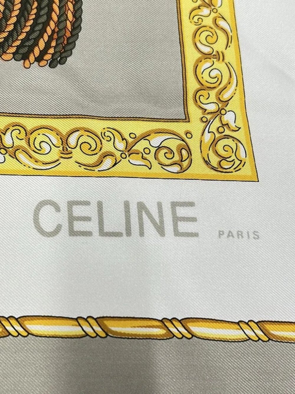 CELINE - Beige Gold Multi Scarf - Picture 2 of 6